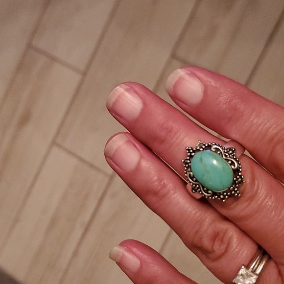 TURQUOISE NECKLACE, EARRINGS, RING & BRACELET SET - Picture 6 of 13